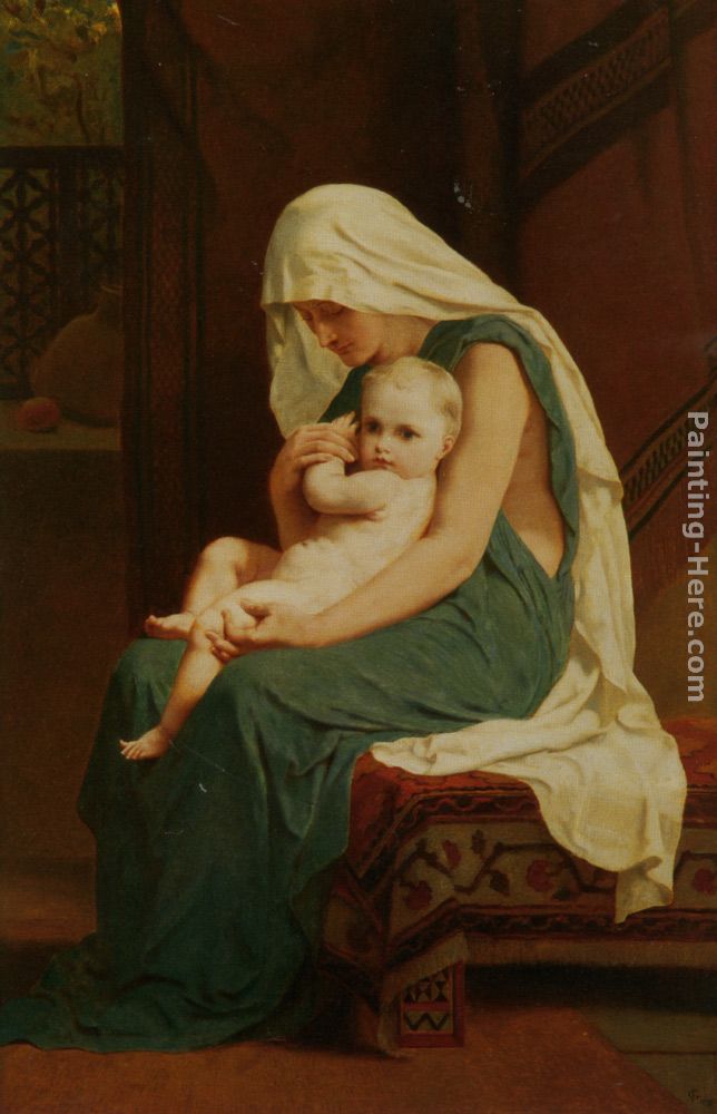 Mother and Child painting - Frederick Goodall Mother and Child art painting